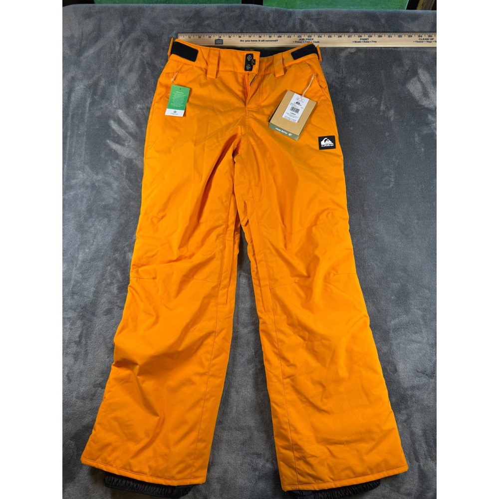 Quiksilver Estate Youth Ski Snowboard Pants Lrg Orange Dryflight 10K Waterproof